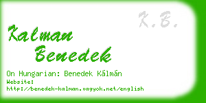 kalman benedek business card