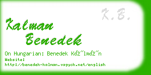 kalman benedek business card